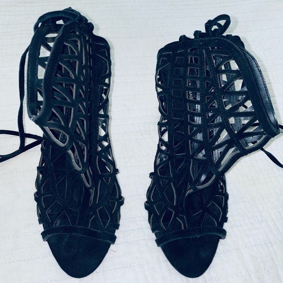 Zara Shoes - Zara Cutout Lace Up Heels